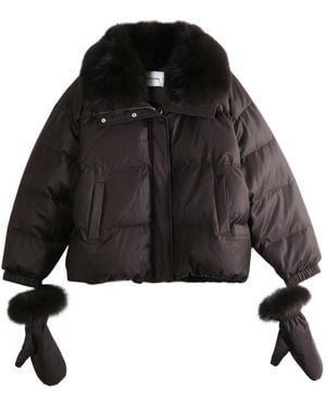 Yves Salomon Long-Sleeved Down Jacket - Black