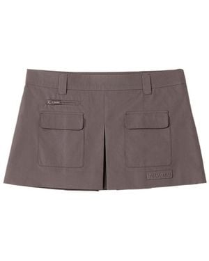 Miu Miu Poplin Mini Skirt - Brown