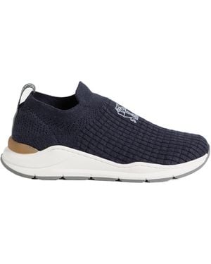 Brunello Cucinelli Logo-Detail Slip-On Sneakers - Blue