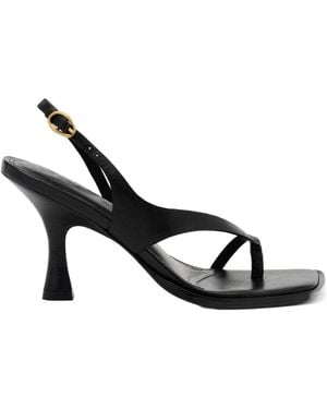 Cult Gaia Paxton Square-Toe Heeled Sandals - Metallic
