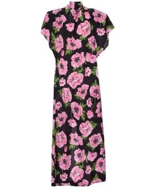 Stella McCartney Floral Printed Silk Maxi Dress - Purple