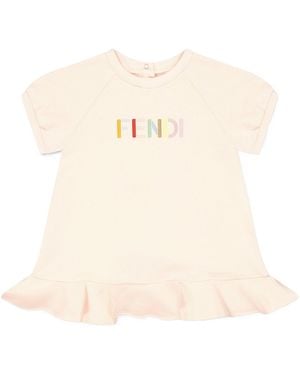 Fendi Shortsleeve Knit Dress - Natural
