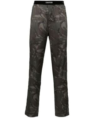 Tom Ford Camouflage Printed Straight Leg Pants - Gray