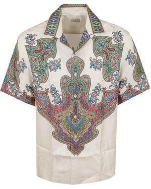 Etro Paisley Short-Sleeve Shirt - Gray