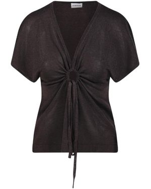 P.A.R.O.S.H. Tie-Waist Top - Black