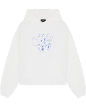 we11done Monster-Print Cotton Hoodie - White
