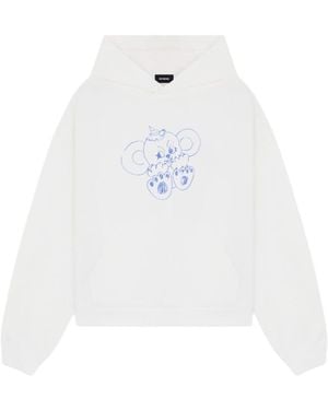 we11done Monster-Print Cotton Hoodie - White
