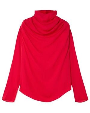 Kallmeyer Tabitha Draped Blouse - Red