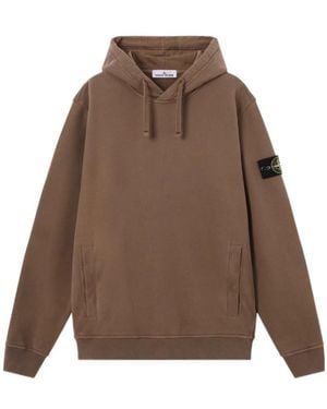 Stone Island Regular-Fit Hooded Sweatshirt With Thumbhole Cuffs - Brown