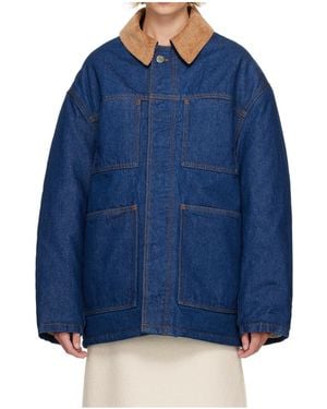 Ami Paris Padded Cotton Worker Jacket - Blue