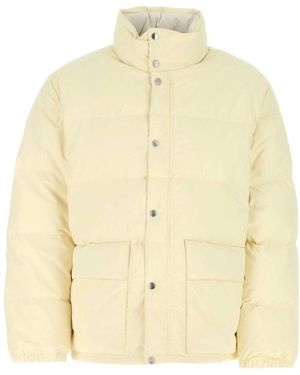 Jil Sander High Neck Long-Sleeved Quilted Jacket - Natural