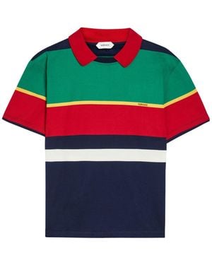 Versace Striped Cotton T-Shirt - Blue