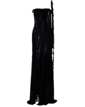 Blumarine Draped One-Shoulder Gown - Black