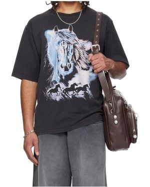 Lu'u Dan Year Of The Horse Series Crew Neck Oversized T-Shirt - Grey