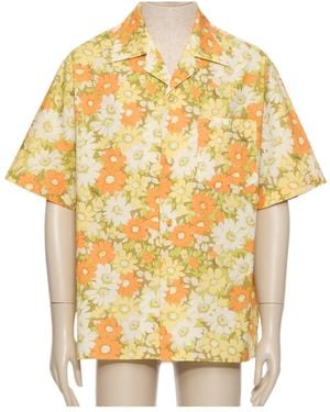Valentino Papier Floral Printed Bowling Shirt - Metallic
