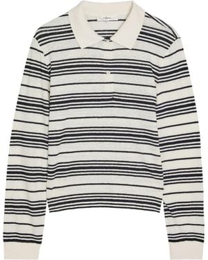 FRAME Stripe Polo Shirt - White