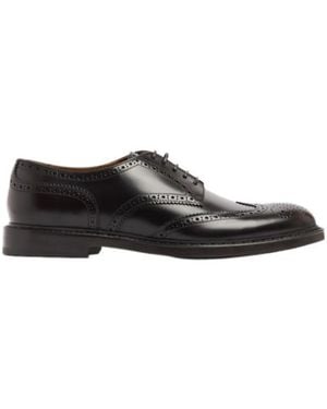 Doucal's Leather Brogue Lace-Up Shoes - Black