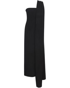 The Row Asymmetric Draped Dress - Black