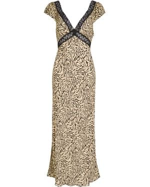 RIXO London Iggy Leopard-Print Crepe De Chine Midi Dress - Metallic