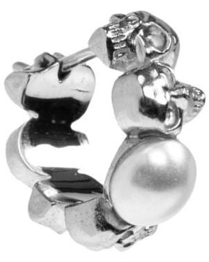 McQueen Skull Embellished Earring - White