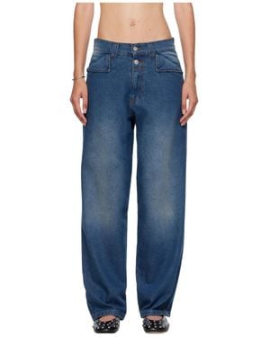 GIMAGUAS Back Wide-Leg Jeans - Blue