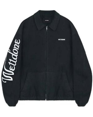 we11done Logo Printed Zipped Jacket - Black