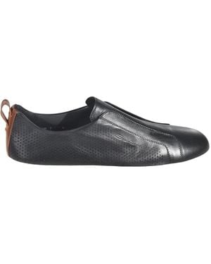 Santoni Perforated Slip-On Trainers - Black
