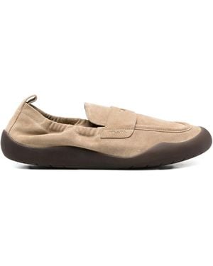 Prada Logo-Detail Suede Loafers - Brown