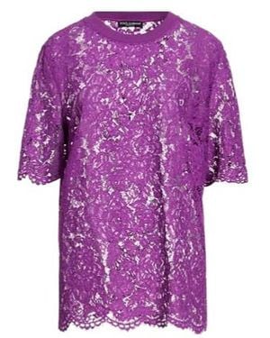 Dolce & Gabbana Short-Sleeved Round-Neck Top - Purple