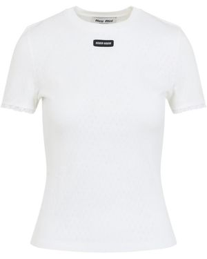 Miu Miu Cotton T-Shirt - White