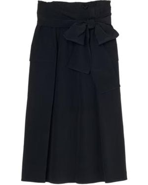 JOSEPH Paperbag-Waist Tie-Fastening Midi Skirt - Blue