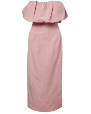 Magda Butrym Off-Shoulder Cotton And Silk Midi Dress - Pink