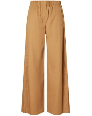 Theory Cotton-Poplin Wide-Leg Pants - Natural
