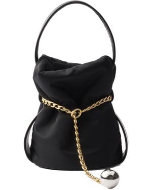Prada Petit Sac Noir Re-Nylon And Nappa Leather Mini Bucket Bag - Black
