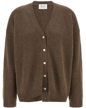 Be You Long-Sleeve Knit Cardigan - Brown