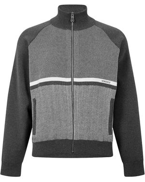 Versace Zip-Up Jumper - Grey