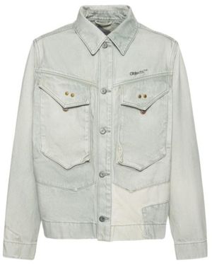 Objects IV Life Patina Logo Print Cotton Denim Jacket - Gray