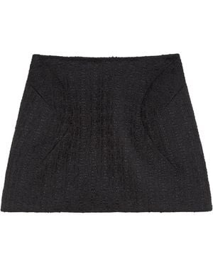 McQueen Light Tweed Mini Skirt - Black