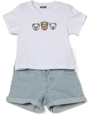Moschino Bear-Print Shorts Set - White