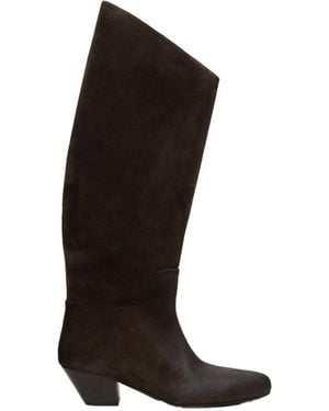 Marsèll Goccio Reversed Leather Tall Boots - Black