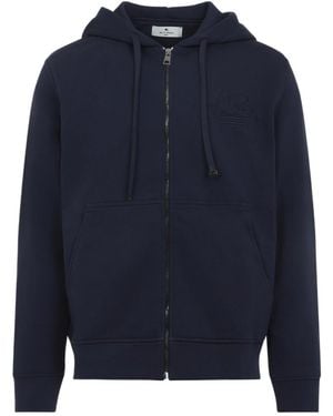 Etro Drawstring Hoodie - Blue
