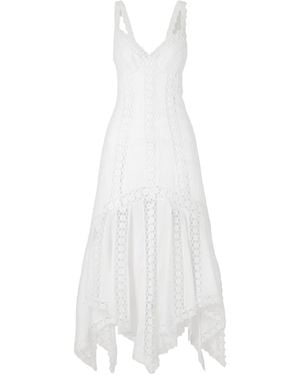 Charo Ruiz Blossel Asymmetric-Hem Midi Dress - White