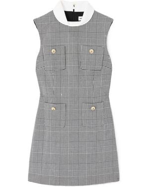 Self-Portrait Sleeveless Prince Of Wales Check Mini Dress - Grey
