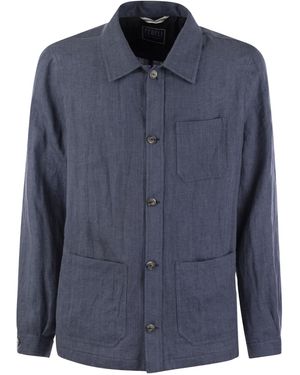 Fedeli Bristol Linen Jacket - Blue