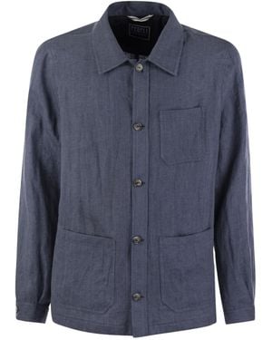 Fedeli Bristol Linen Jacket - Blue