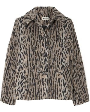RIXO London Leopard Print Jacket - Grey