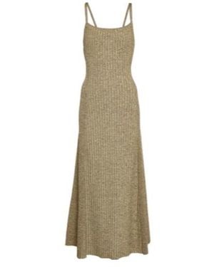 Ganni Ribbed-Knit Midi Dress - Natural
