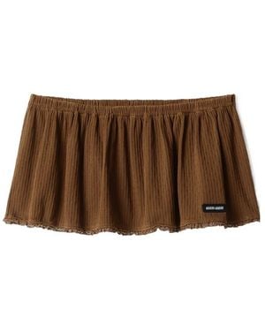 Miu Miu Garment-Dyed Mini Skirt - Brown