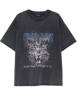 Anine Bing Crew-Neck Short-Sleeve T-Shirt - Black