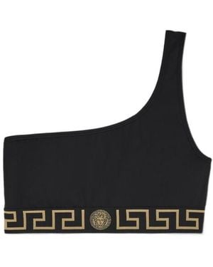 Versace Greca Border Bikini Top - Black